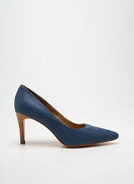 Escarpins tissage satiné talon de 7 à 9cm bleu FUGITIVE BY FRANCESCO ROSSI femme