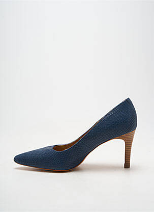 Escarpins tissage satiné talon de 7 à 9cm bleu FUGITIVE BY FRANCESCO ROSSI femme
