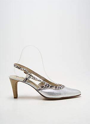 Escarpins tissage satiné talon de 7 à 9cm argent J.METAYER femme