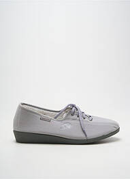 Chaussons/pantoufles fermeture lacets talon plat jusqu'à 3cm gris SEMELFLEX femme
