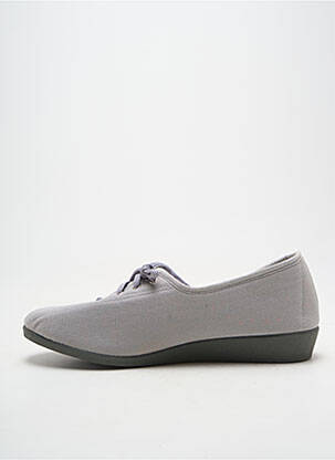 Chaussons/pantoufles fermeture lacets talon plat jusqu'à 3cm gris SEMELFLEX femme