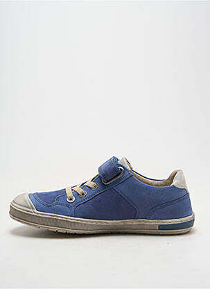 Baskets semelle amovible bout rond bleu KICKERS garçon