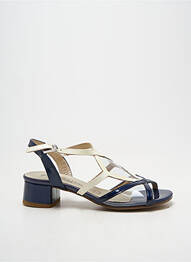 Sandales/nu pieds matière lisse talon de 4 à 6cm bleu J.METAYER femme