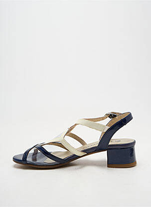 Sandales/nu pieds matière lisse talon de 4 à 6cm bleu J.METAYER femme
