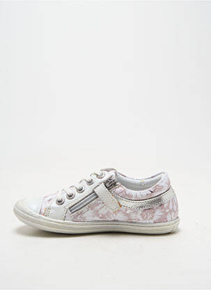Baskets tissage satiné bout rond argent BELLAMY fille