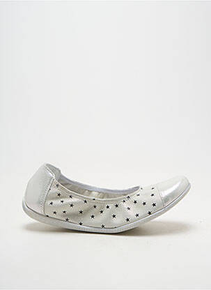 Ballerines tissage satiné bout rond argent BELLAMY fille