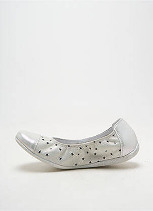 Ballerines tissage satiné bout rond argent BELLAMY fille