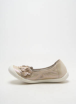 Ballerines tissage satiné bout rond or BELLAMY fille