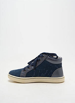 Bottines/boots tissage satiné bout rond bleu KICKERS fille