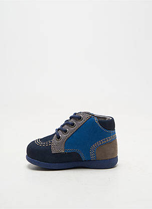 Bottillons fermeture lacets bout rond bleu KICKERS garçon