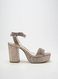 Sandales/nu pieds semi compensé talon haut de 10cm et plus or CAFE NOIR femme