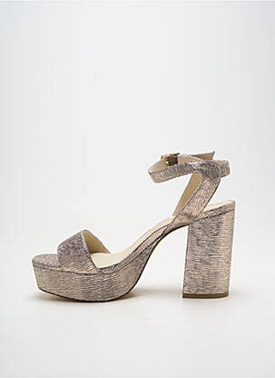 Sandales/nu pieds semi compensé talon haut de 10cm et plus or CAFE NOIR femme
