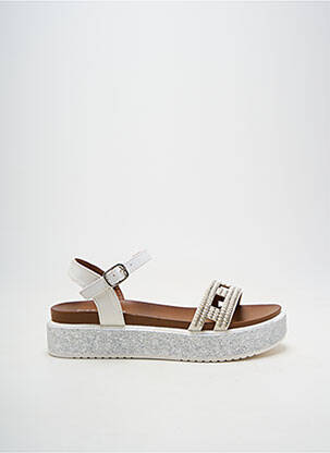 Sandales/nu pieds tissage satiné talon de 4 à 6cm blanc CAFE NOIR femme