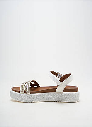 Sandales/nu pieds tissage satiné talon de 4 à 6cm blanc CAFE NOIR femme