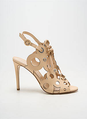 Sandales/nu pieds fermeture boucle(s) talon haut de 10cm et plus beige GIANCARLO femme