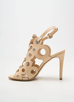 Sandales/nu pieds fermeture boucle(s) talon haut de 10cm et plus beige GIANCARLO femme