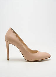 Escarpins tissage satiné talon haut de 10cm et plus beige GIANCARLO femme
