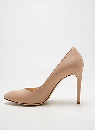 Escarpins tissage satiné talon haut de 10cm et plus beige GIANCARLO femme