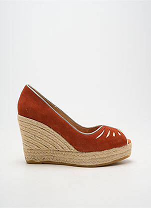 Espadrilles bout ouvert talon de 7 à 9cm orange KANNA femme