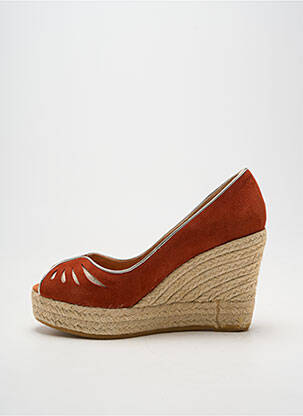 Espadrilles bout ouvert talon de 7 à 9cm orange KANNA femme