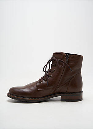 Bottines/boots tissage satiné talon plat jusqu'à 3cm marron BELLAMY femme