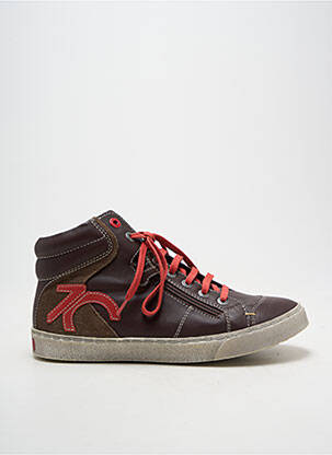 Baskets tissage satiné bout rond marron KICKERS homme