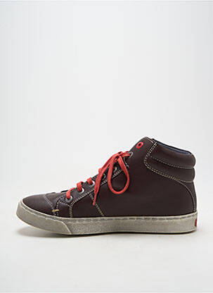 Baskets tissage satiné bout rond marron KICKERS homme