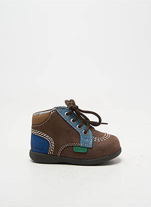 Bottillons fermeture lacets bout rond marron KICKERS garçon