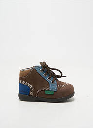 Bottillons fermeture lacets bout rond marron KICKERS garçon