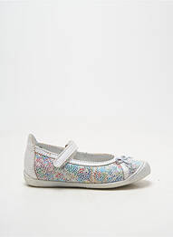 Ballerines tissage satiné bout rond argent LITTLE MARY fille