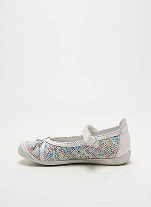 Ballerines tissage satiné bout rond argent LITTLE MARY fille