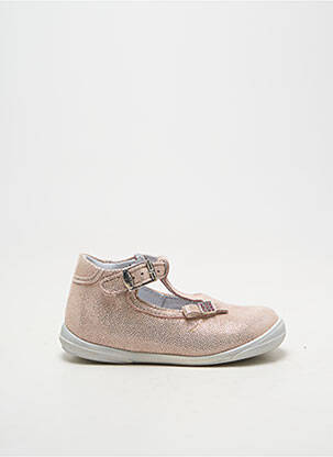 Ballerines tissage satiné bout rond rose LITTLE MARY fille
