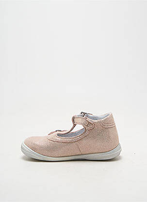 Ballerines tissage satiné bout rond rose LITTLE MARY fille
