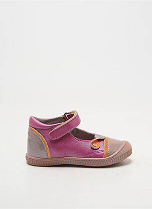 Ballerines tissage vernis bout rond rose KICKERS fille