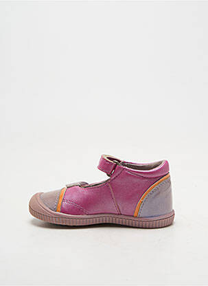Ballerines tissage vernis bout rond rose KICKERS fille