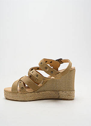Espadrilles fermeture boucle(s) talon de 7 à 9cm or MKD femme