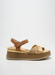 Sandales/nu pieds tissage satiné talon de 4 à 6cm or MKD femme