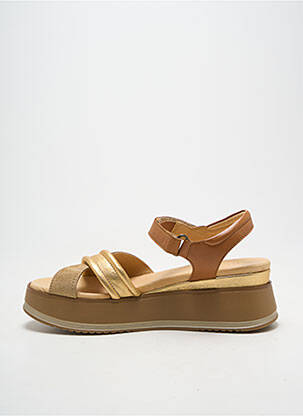 Sandales/nu pieds tissage satiné talon de 4 à 6cm or MKD femme