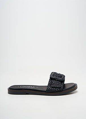 Mules/sabots chiquet talon plat jusqu'à 3cm noir CARMELA femme
