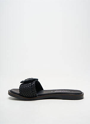 Mules/sabots chiquet talon plat jusqu'à 3cm noir CARMELA femme