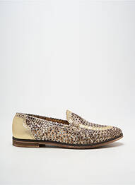 Mocassins tissage satiné talon plat jusqu'à 3cm or MKD femme