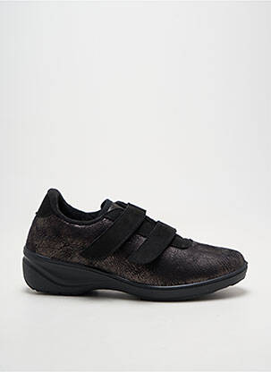 Baskets tissage satiné talon de 4 à 6cm noir ALFONSO femme