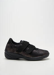 Baskets tissage satiné talon de 4 à 6cm noir ALFONSO femme
