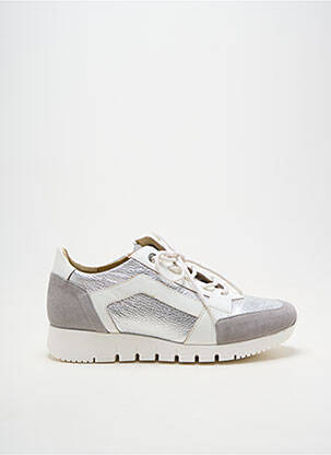 Baskets fermeture zip et lacets talon plat jusqu'à 3cm argent BOISSY femme