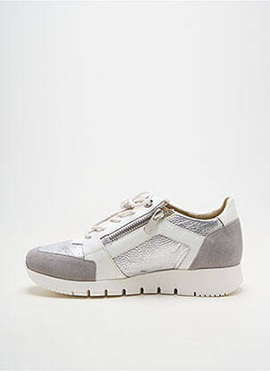 Baskets fermeture zip et lacets talon plat jusqu'à 3cm argent BOISSY femme