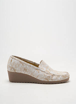 Mocassins bout carré talon de 4 à 6cm beige BOISSY femme