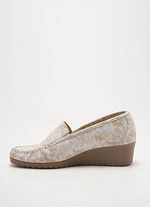 Mocassins bout carré talon de 4 à 6cm beige BOISSY femme