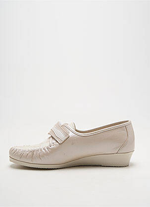 Chaussures de confort tissage satiné talon plat jusqu'à 3cm beige BOISSY femme