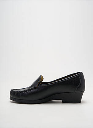 Mocassins tissage satiné talon de 4 à 6cm noir BOISSY femme