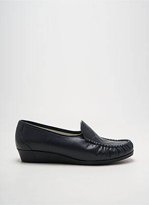 Mocassins tissage satiné talon plat jusqu'à 3cm bleu BOISSY femme